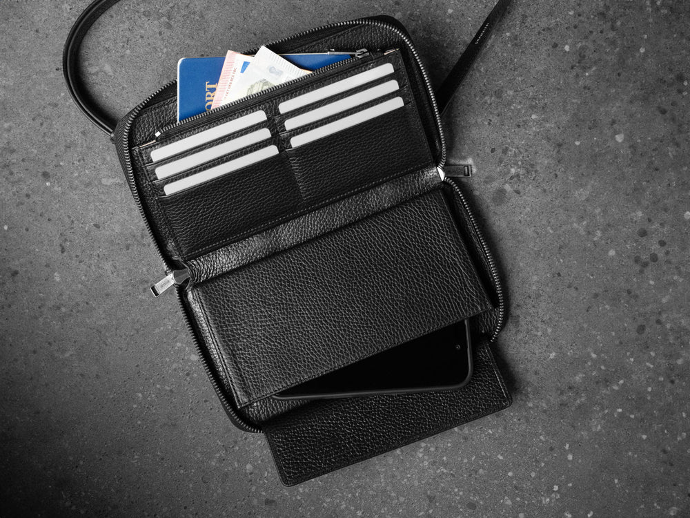 GRAMS(28) รุ่น 105 Essential Zip Wallet - กระเป๋าสตางค์ - สี Pebbled Black 22 GRAMS(28) รุ่น 105 Essential Zip Wallet - กระเป๋าสตางค์ - สี Pebbled Black