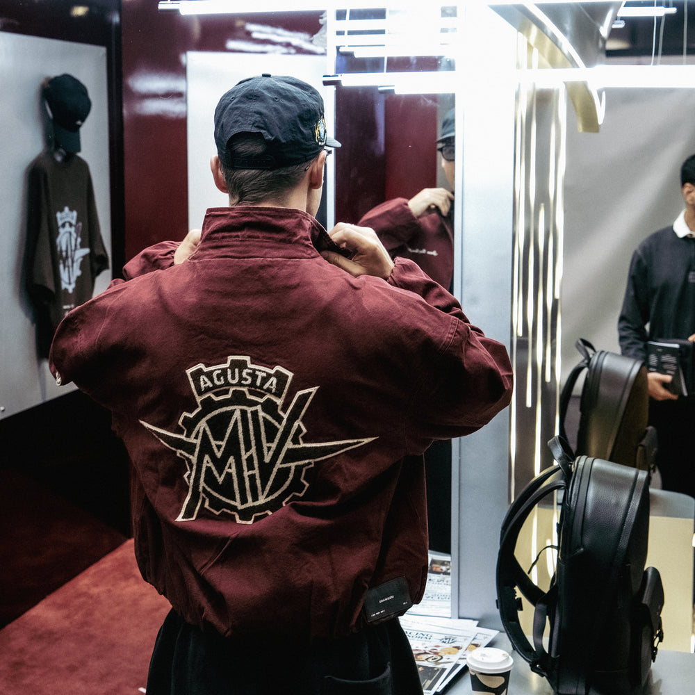 Visitor wearing the MV Agusta Racing Jacket