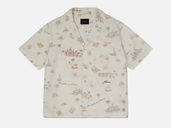 Verano All-Over-Print Seersucker Camp Collar Shirt