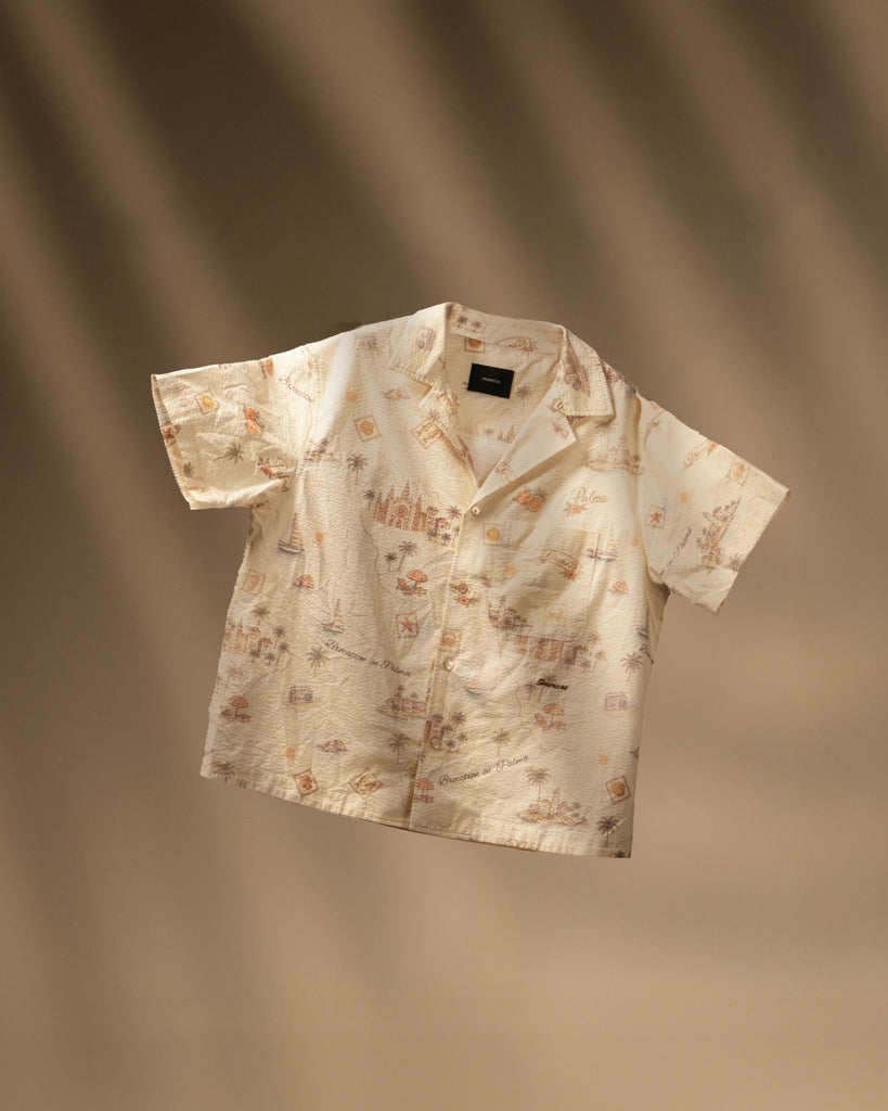 Verano All-Over-Print Seersucker Camp Collar Shirt