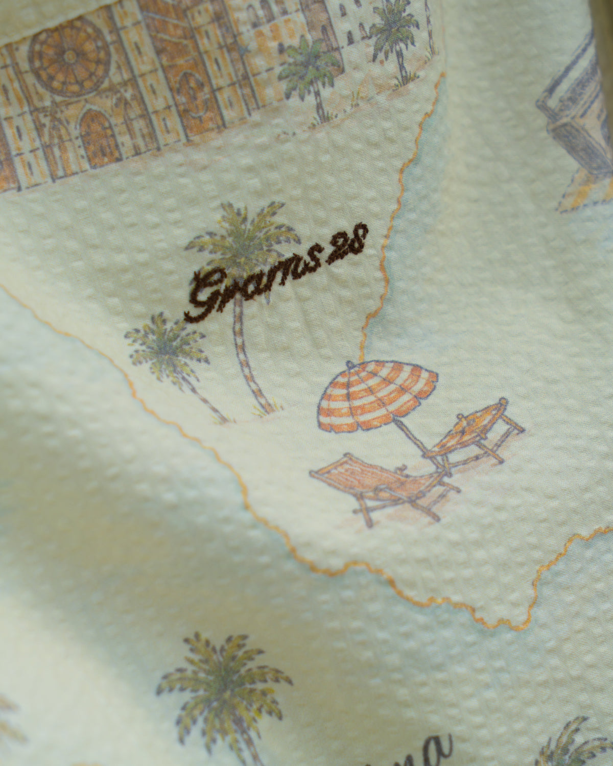 Verano All-Over-Print Seersucker Camp Collar Shirt