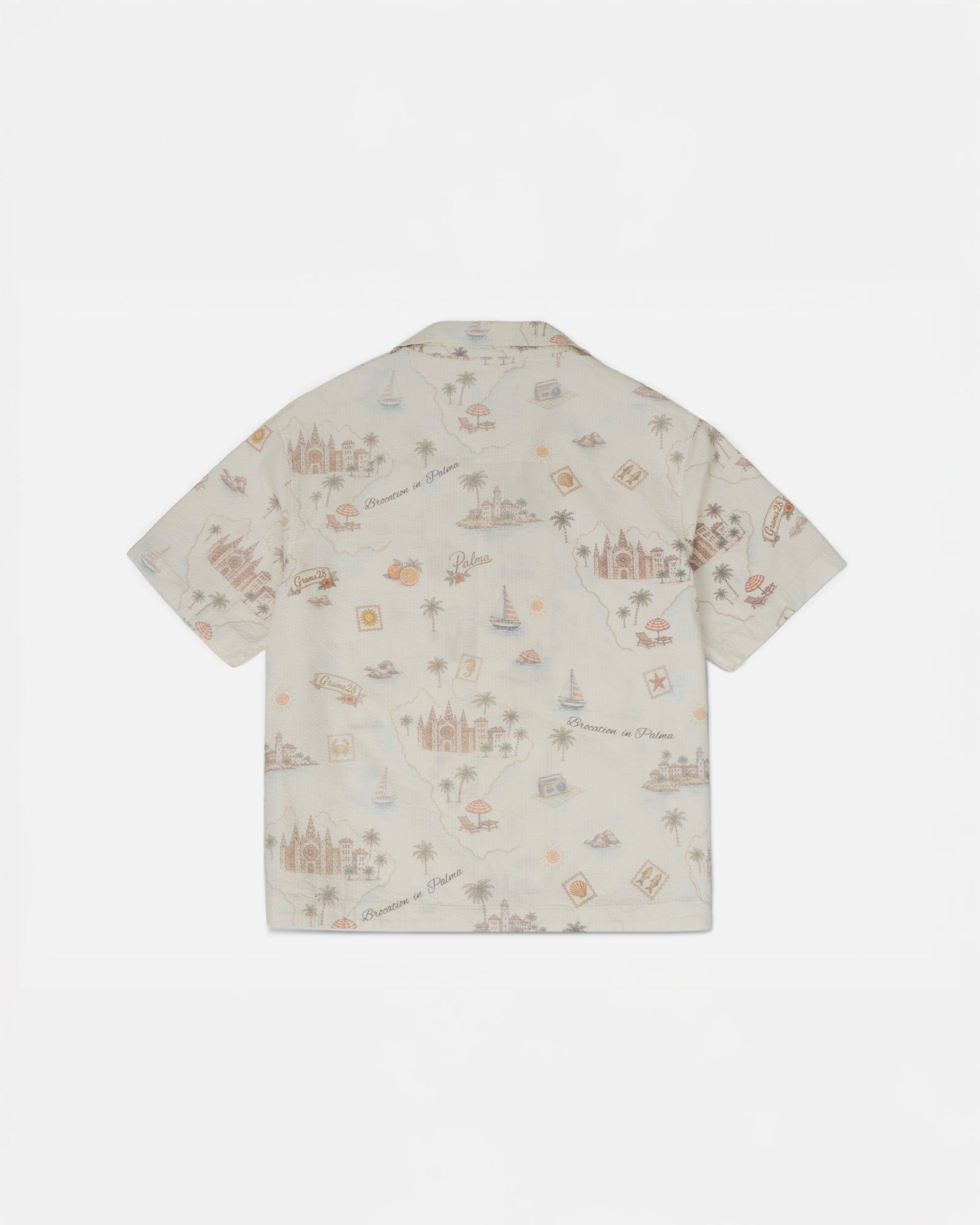Verano All-Over-Print Seersucker Camp Collar Shirt