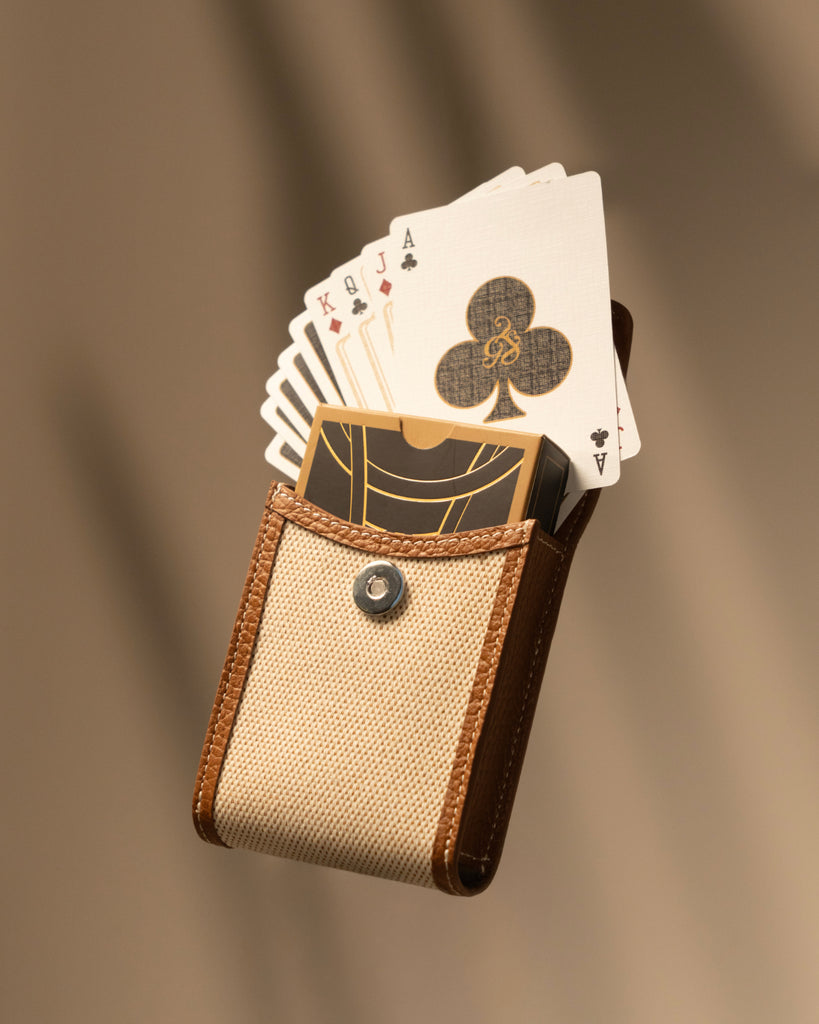 Siesta Playing Cards with Leather Case