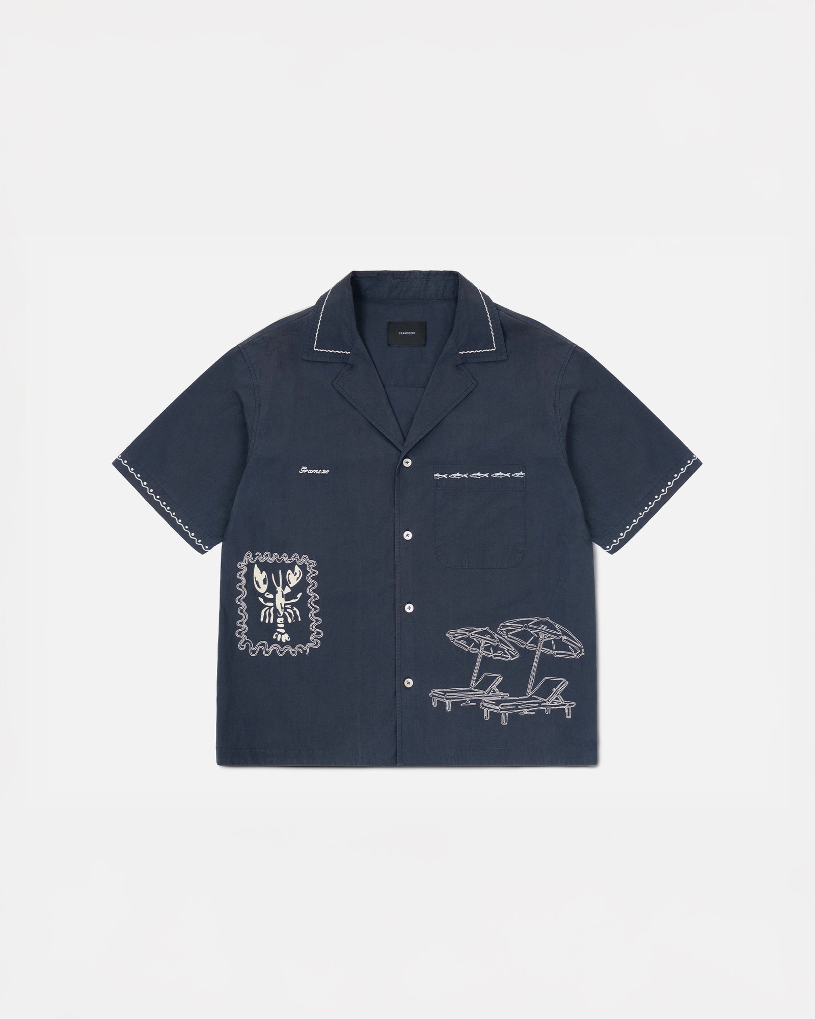 Camisa «Verano» con cuello camp y bordados