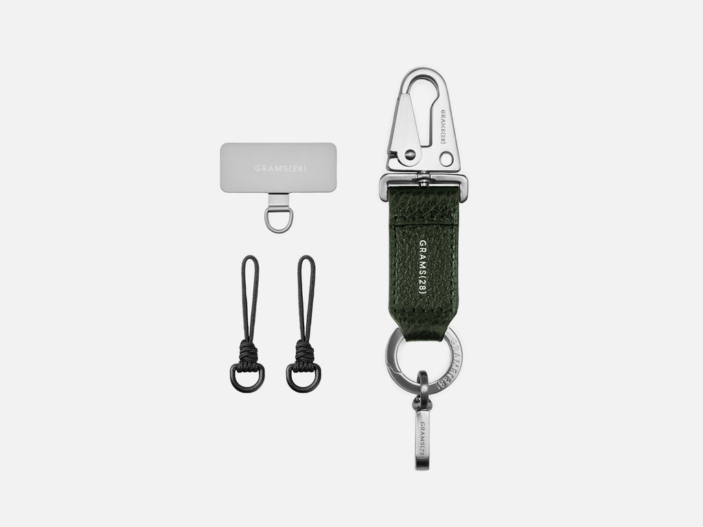 GRAMS(28) รุ่น Strap Attachment Kit Plus - อุปกรณ์เสริมสำหรับสายคล้อง - สี Silver/Dark Green 20 GRAMS(28) รุ่น Strap Attachment Kit Plus - อุปกรณ์เสริมสำหรับสายคล้อง - สี Silver/Dark Green